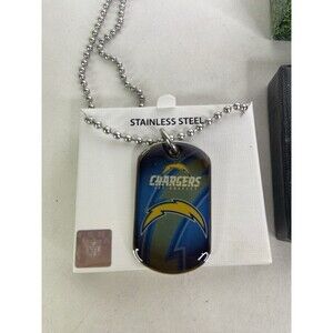 Los Angeles Chargers Dog Tag Necklace Stainless Steel NFL Licensed with Gift Box